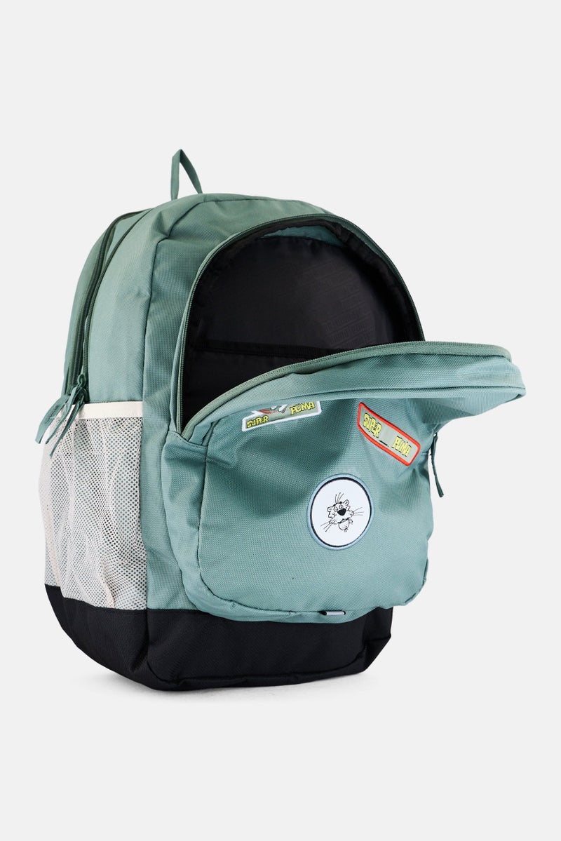 PUMA Kids Boy Embraided Logo Backpack, Sage Green - Image 2